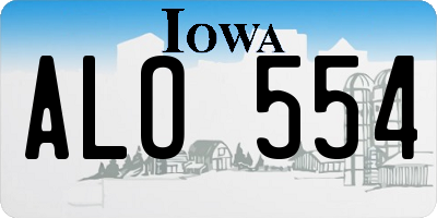 IA license plate ALO554