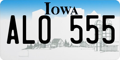 IA license plate ALO555