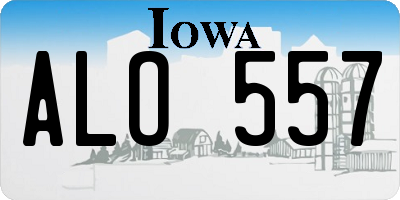 IA license plate ALO557