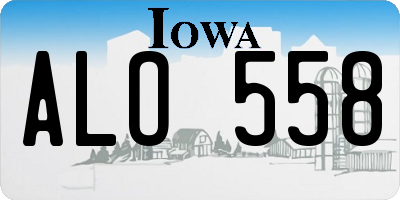 IA license plate ALO558