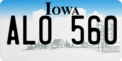 IA license plate ALO560