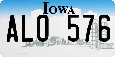 IA license plate ALO576