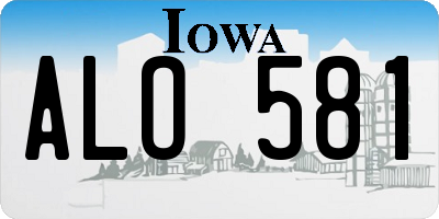 IA license plate ALO581