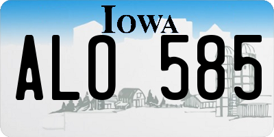 IA license plate ALO585