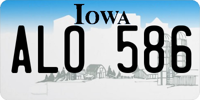 IA license plate ALO586