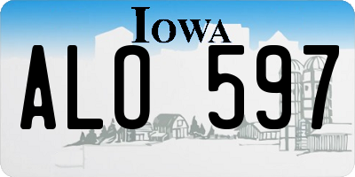 IA license plate ALO597