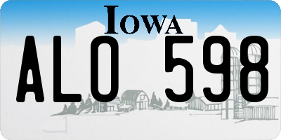 IA license plate ALO598