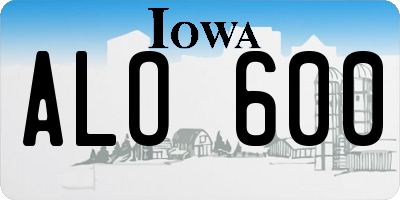 IA license plate ALO600