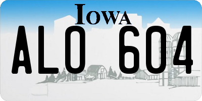 IA license plate ALO604