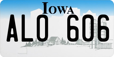 IA license plate ALO606