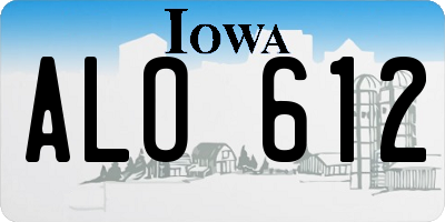 IA license plate ALO612