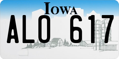 IA license plate ALO617