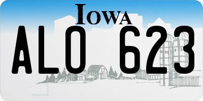 IA license plate ALO623