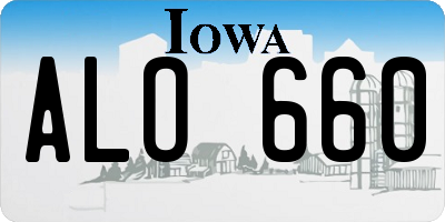 IA license plate ALO660