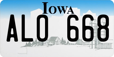 IA license plate ALO668