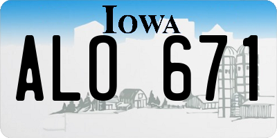 IA license plate ALO671