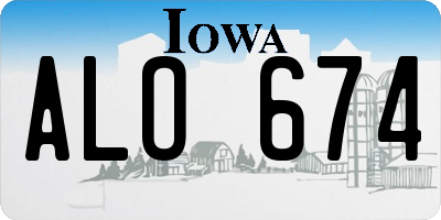 IA license plate ALO674