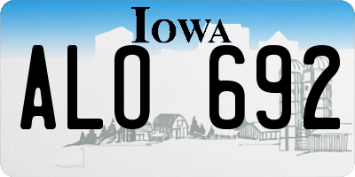 IA license plate ALO692