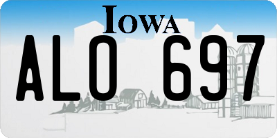 IA license plate ALO697