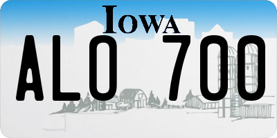 IA license plate ALO700
