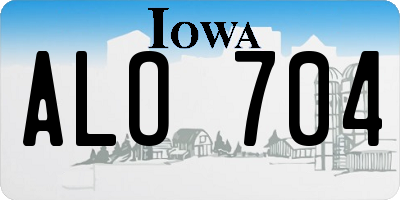 IA license plate ALO704