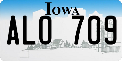 IA license plate ALO709