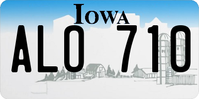 IA license plate ALO710