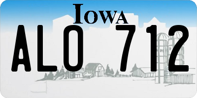 IA license plate ALO712