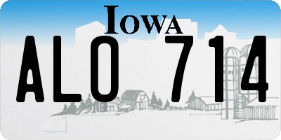 IA license plate ALO714