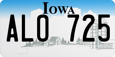 IA license plate ALO725