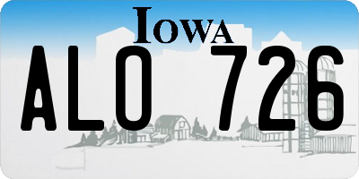 IA license plate ALO726