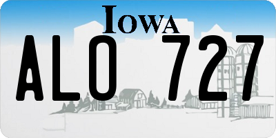 IA license plate ALO727