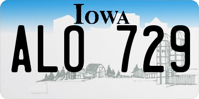 IA license plate ALO729