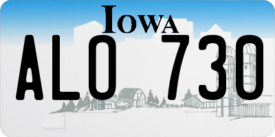 IA license plate ALO730