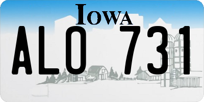 IA license plate ALO731