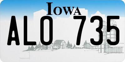 IA license plate ALO735