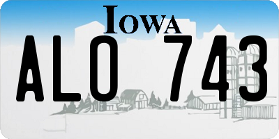 IA license plate ALO743