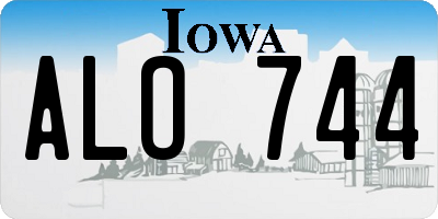 IA license plate ALO744