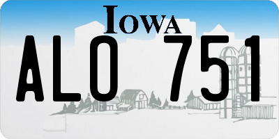 IA license plate ALO751