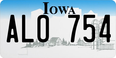 IA license plate ALO754