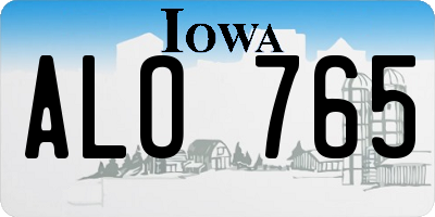 IA license plate ALO765