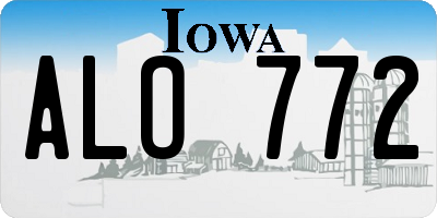 IA license plate ALO772