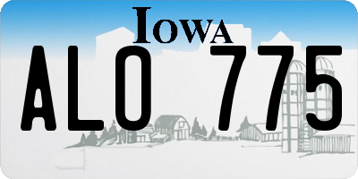 IA license plate ALO775