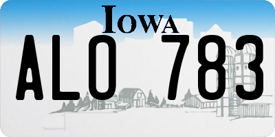 IA license plate ALO783