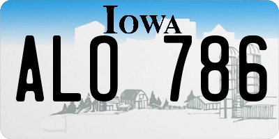IA license plate ALO786