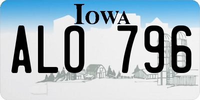 IA license plate ALO796