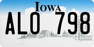 IA license plate ALO798