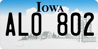 IA license plate ALO802