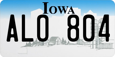 IA license plate ALO804