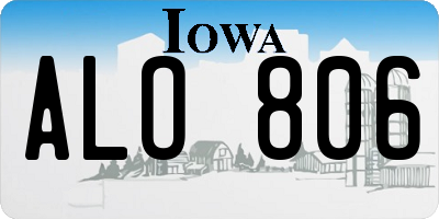 IA license plate ALO806